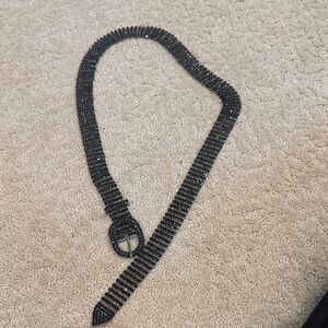 Elegant Black Rhinestone Belt